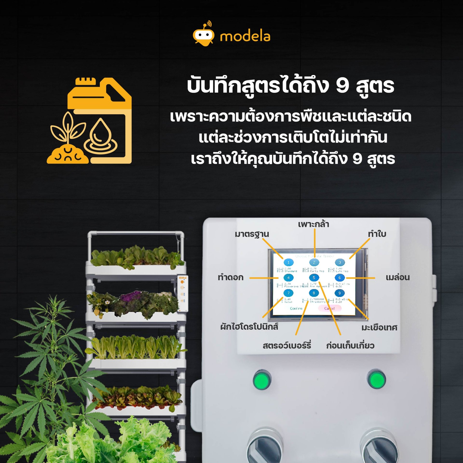 เครื่อผสมปุ๋ยน้ำ EC Controller  หน้าจอสัมผัส Modela Touch Fertilizer EC Controller